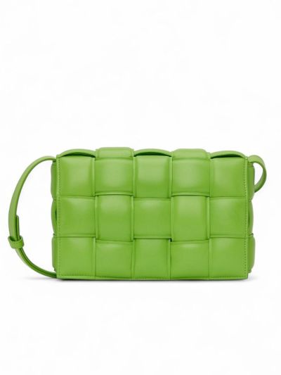 Sac Bottega Veneta Vert Cassette Padded En Cuir