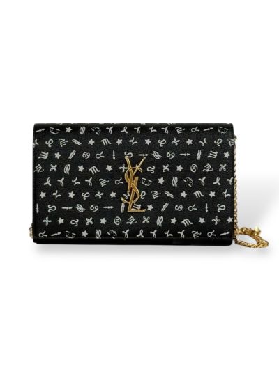 Sac Saint Laurent Kate Medium En Cuir Grainé Noir Monogram Zodiaque