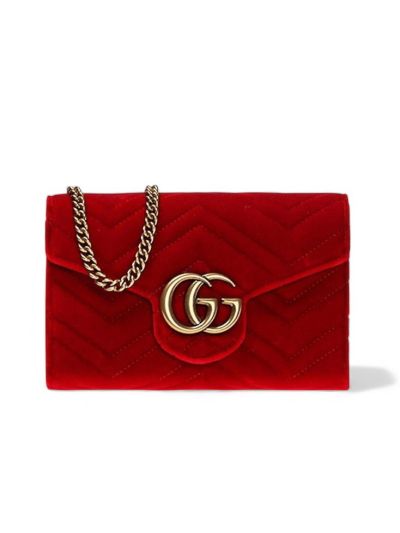 Gucci Wallet On Chain Velour Red Bag