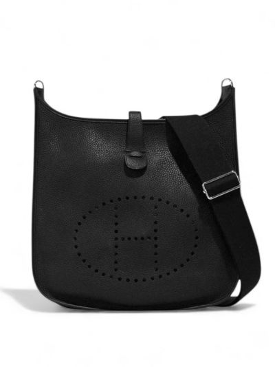 Sac Bandoulière Hermes Evelyne 29 En Cuir Noir Grainé