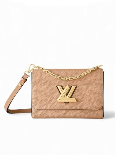 Louis Vuitton Twist MM Bag in Light Camel and Black Two-Tone Epi Leather