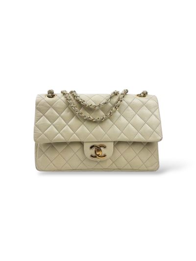 Sac à Bandoulière Chanel Timeless Vintage Classique En Cuir Beige 