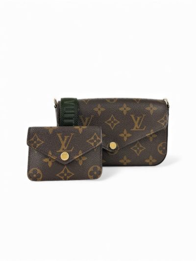 Louis Vuitton Felicie Monogram Canvas Clutch Bag with Shoulder Strap