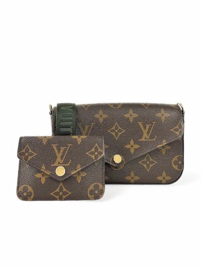 Louis Vuitton Felicie Monogram Canvas Clutch Bag with Shoulder Strap