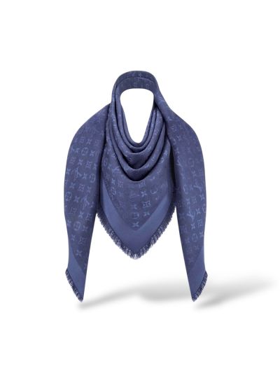 Châle Louis Vuitton Bleu Marine Monogram