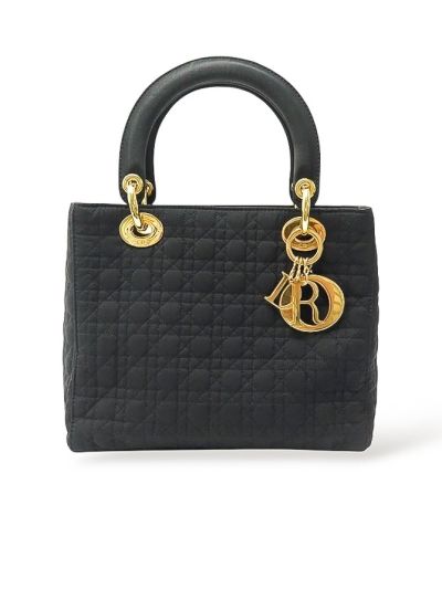 Sac à Main Lady Dior Noir Nylon Vintage