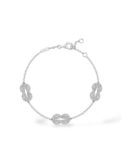 Bracelet Fred Chance Infinie Modèle Moyen En Or Blanc Et Diamants