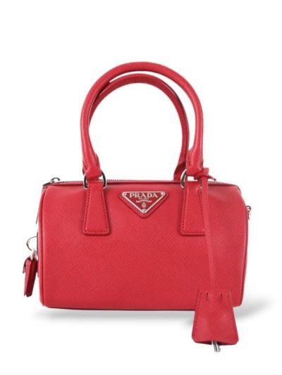 Prada Bauletto Shoulder Bag in Red Safiano Leather
