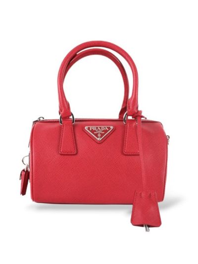Sac à Bandoulière Prada Bauletto En Cuir Safiano Rouge