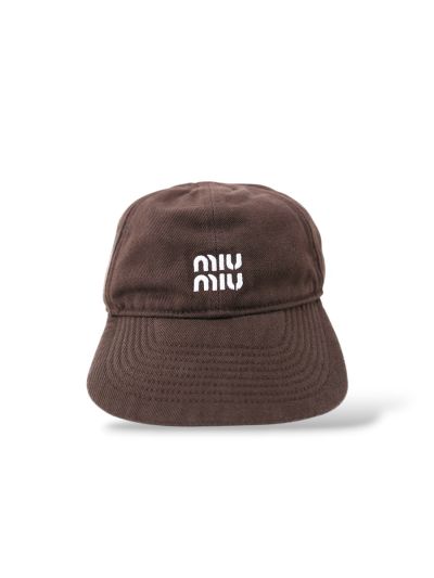 Casquette Miu Miu Baseball En Denim Marron | Myzah