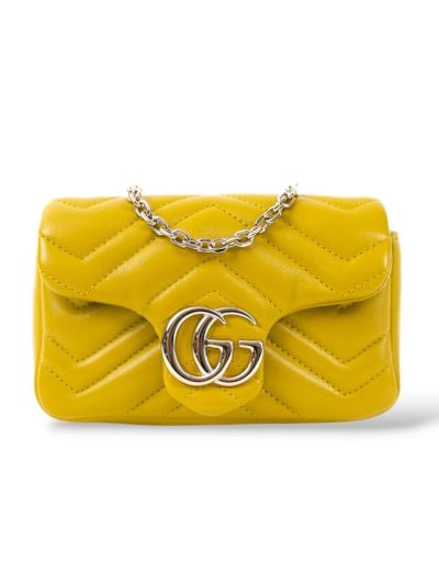 Sac Gucci GG Marmont Mini Format En Cuir Jaune 