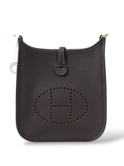 Hermès Mini Evelyne 16 Shoulder Bag in Brown Leather