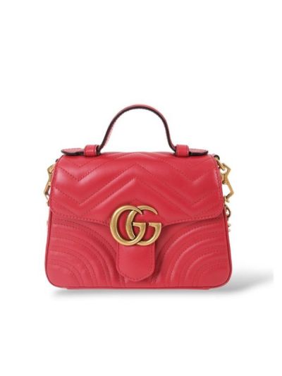 Gucci GG Marmont Red Leather Shoulder Bag