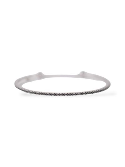 Bracelet Messika Jonc Skinny En Or Blanc Diamants Noir 