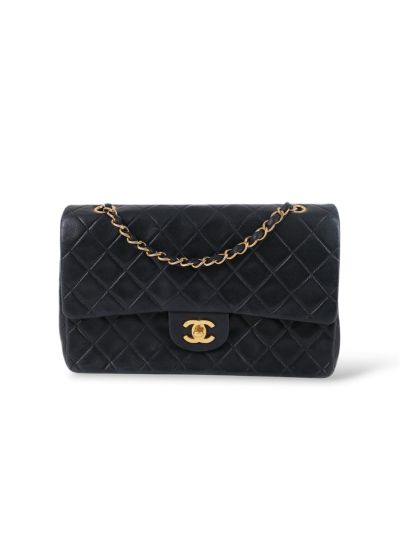 Vintage Chanel Medium 11.12 Timeless Bag in Black Quilted Leather