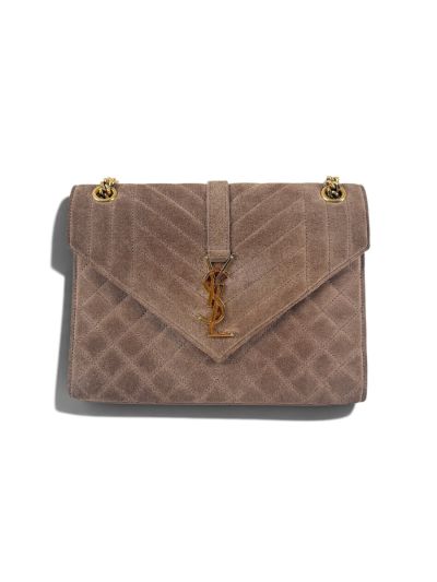 Saint Laurent Envelope Bag in Nude Suede