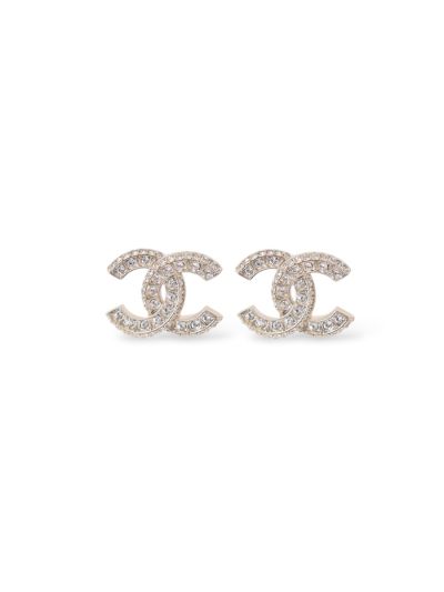 Boucles CC Chanel Champagne Full Strass 