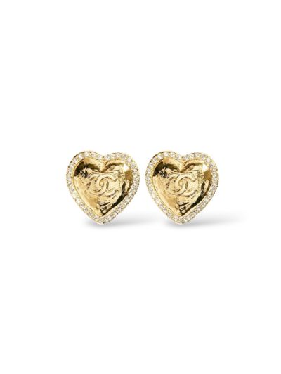 Boucles Chanel Dorées Coeur