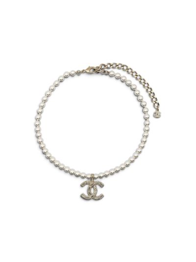 Ras de cou Chanel à Perles et CC Perles