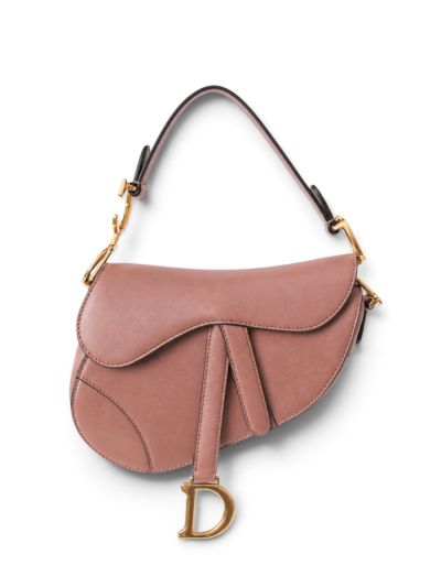 Sac Mini Saddle Dior Vieux Rose en Cuir Lisse