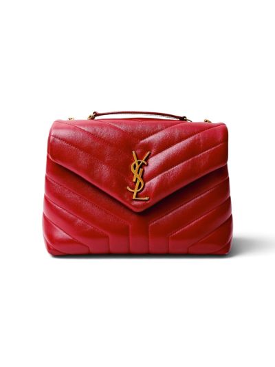 Sac Saint Laurent Loulou Small Bordeaux en Cuir de Veau Matelassé 