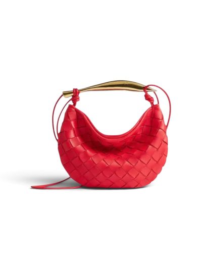 Sac Sardine Bottega Veneta Rouge en Cuir Intrecciato