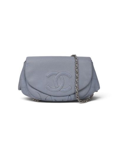 Chanel Wallet on Chain Blue / Grey Caviar Leather Bag