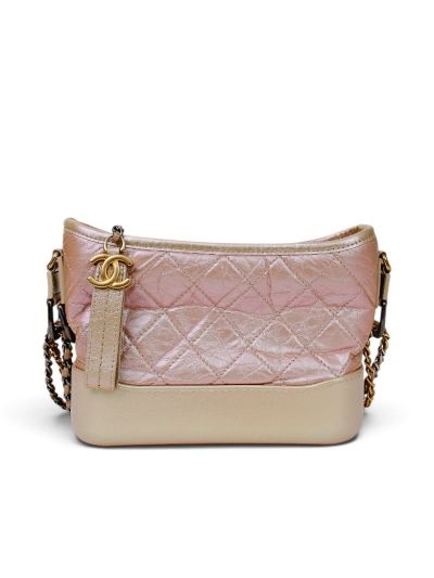 Sac Chanel Gabrielle en Cuir Rose Nacré