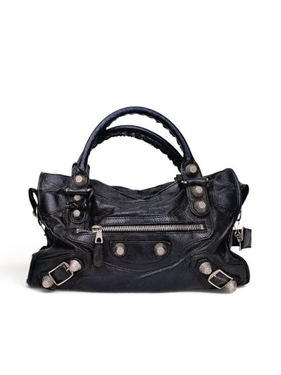 Sac City Moyen Balenciaga en Cuir Arena Noir