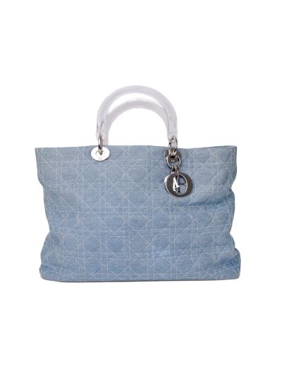 Sac Lady Dior Bleu Matière Denim Grand Modèle 