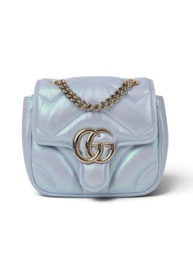 Sac Marmont Gucci en Cuir Matelassé Bleu Clair Irisé