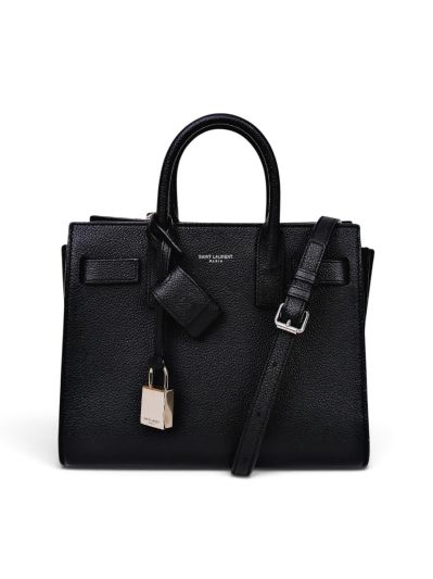 Sac à Main Saint Laurent Nano Cuir Grainé Noir