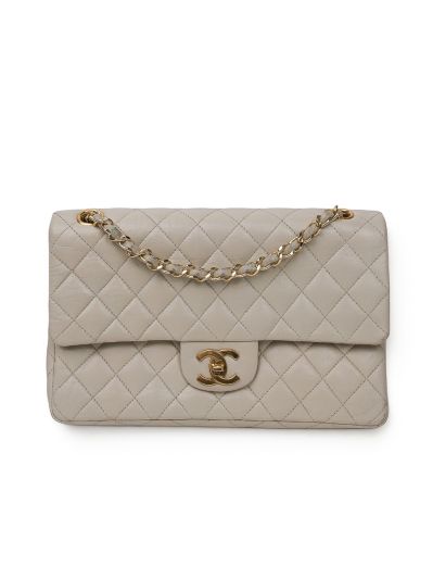 Sac à Bandoulière Chanel Timeless Vintage Classique En Cuir Beige 