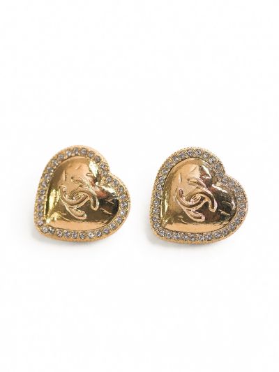 Boucles Chanel Dorées Coeur