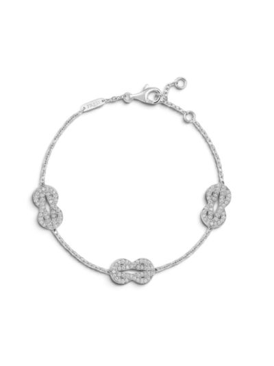 Fred Infinite Chance Bracelet, Medium Size, in White Gold and Diamonds