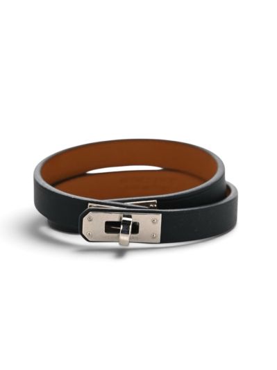 Bracelet Hermes Mini Kelly Double Tour En Cuir De Veau Taille M