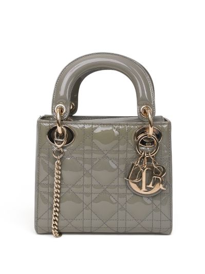 Mini Sac à Main Lady Dior en Cuir Verni Vert 
