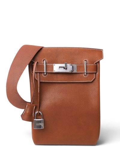 Sac Hermès Hac à Dos en Cuir de Veau Grainé Marron