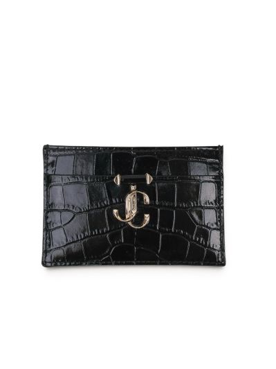 Porte Carte Jimmy Choo en Cuir Noir