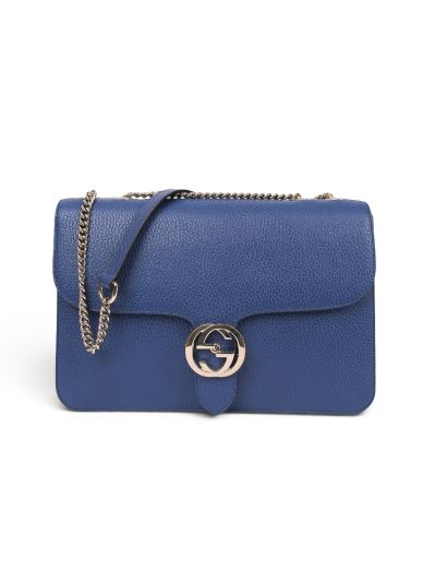 Sac Gucci Interlocking en Cuir Bleu