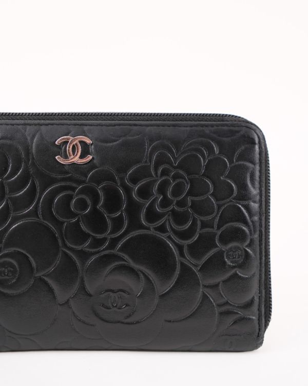Portefeuille Chanel En Cuir Noir 