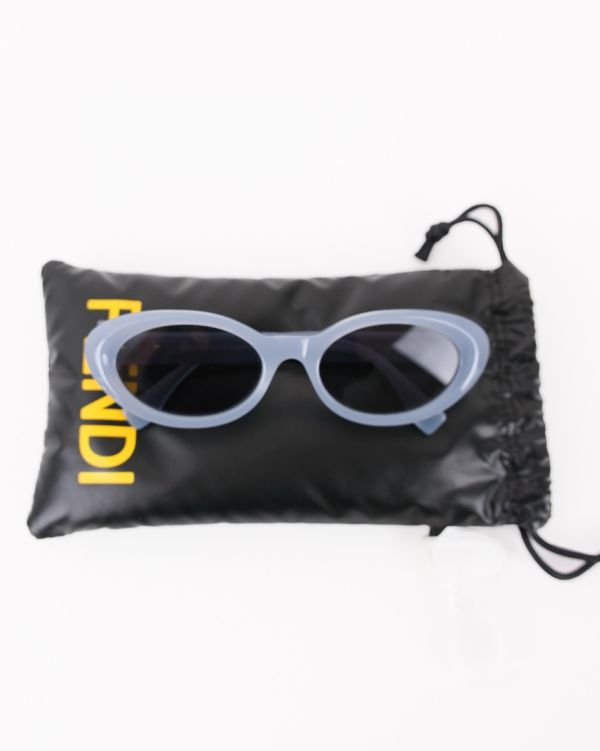 Lunettes Fendi FF Diamonds Ovales Bleu