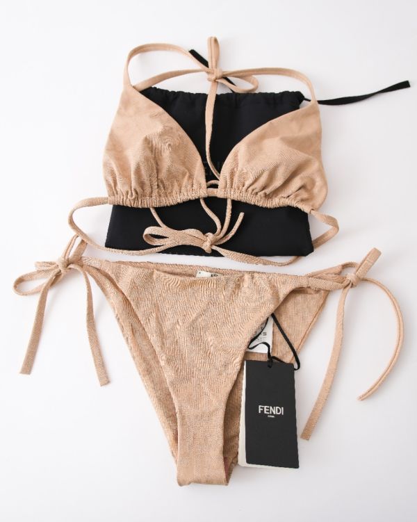 Maillot De Bain Fendi 2 pièces Monogram Beige Taille 42