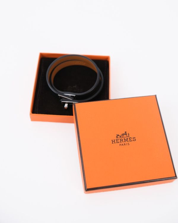 Bracelet Hermes Mini Kelly Double Tour En Cuir De Veau Taille M