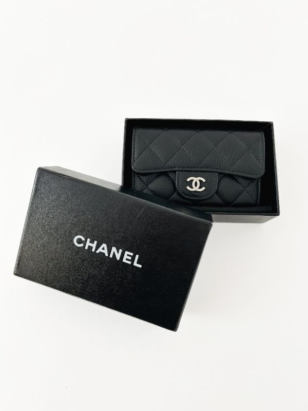 Porte Monnaie Chanel Noir Cuir Grainé 