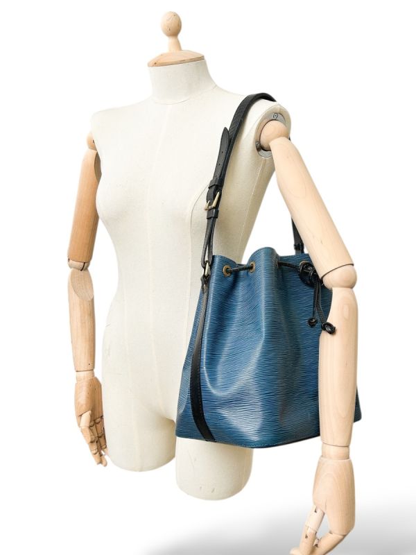 Sac à Main Louis Vuitton Noe Bleu Cuir Epi