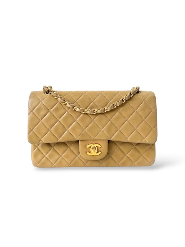 Sac Chanel Timeless Vintage Medium En Cuir Beige