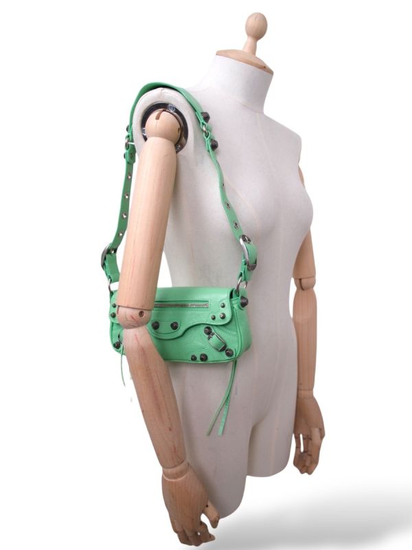 Sac Balenciaga Le Cagole XS Cuir Vert 