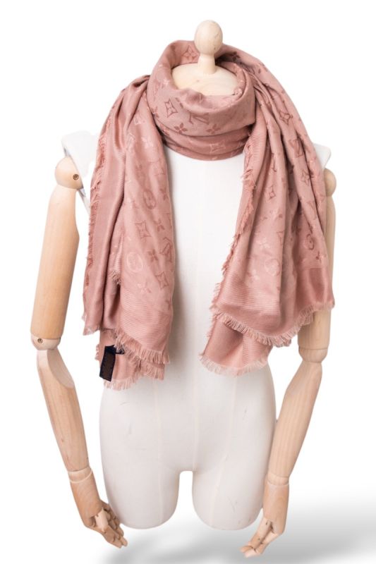 Châle Louis Vuitton Monogram Rose Kraft