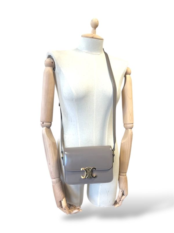 Sac à Main Céline Triomphe Cuir Gris 